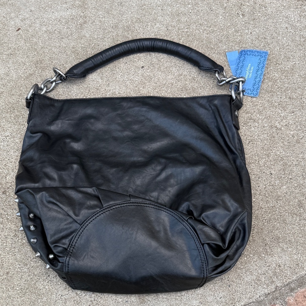 Simply Vera Vera Wang Black Studded Shoulder Bag - Picture 3 of 3